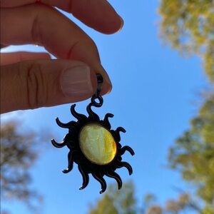 Sun Pendant Stamped 925 Sterling Silver